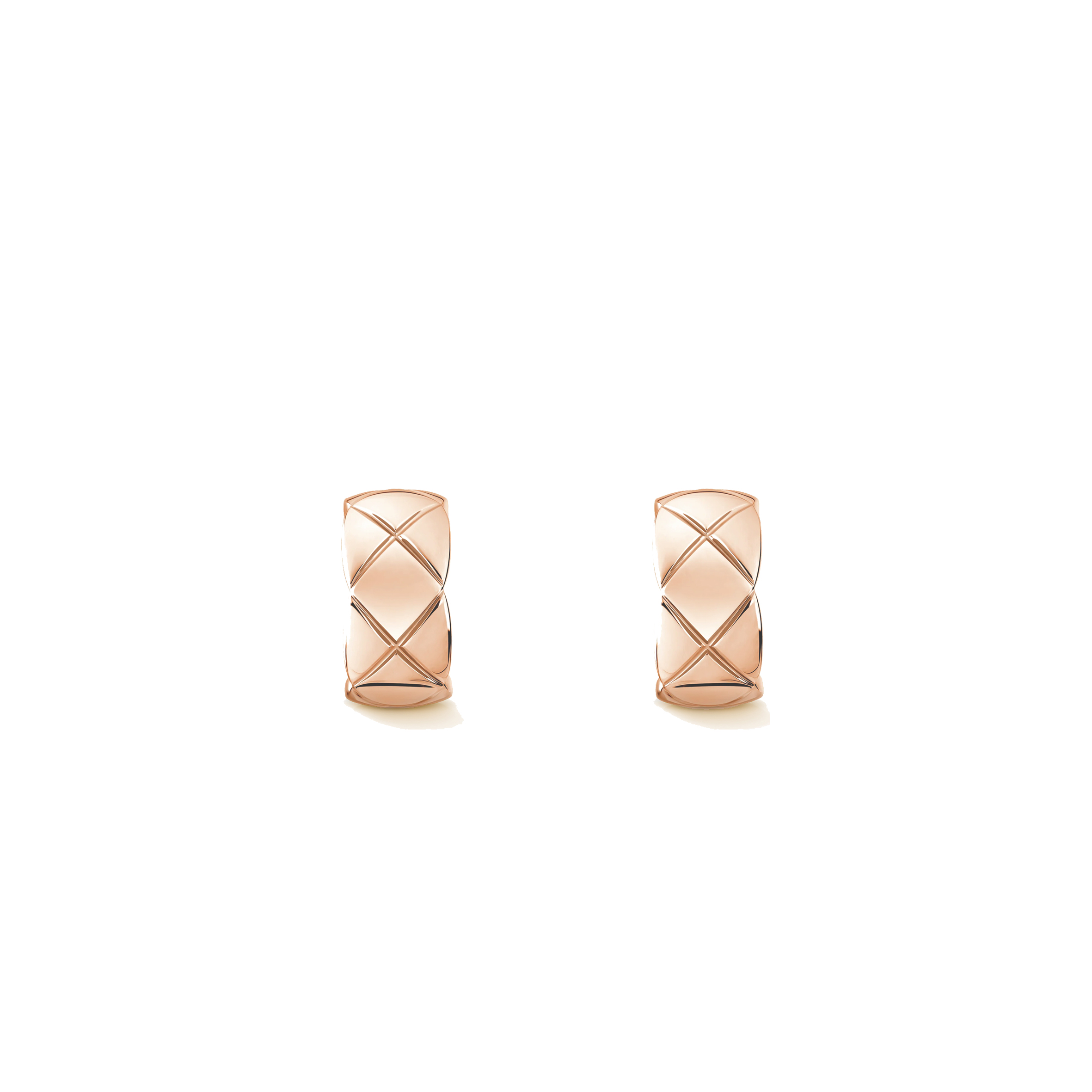 Ch*el coco crush earringsquilted motif, 18k rose gold j11744